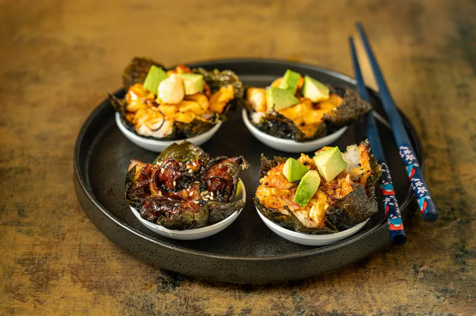 Crispy Sushi Cups at Hokkaido Sushi & Ramen, Japanese Restaurant in Portland