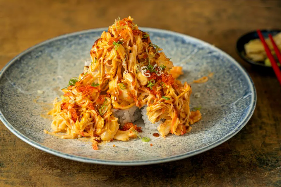 Spicy Crab Volcano Sushi Bowl at Hokkaido Sushi & Ramen, Japanese Restaurant in Portland